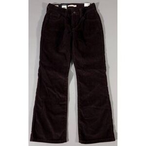 Levi's Middy Ankle Bootcut Jeans Women 24 Brown Corduroy Mid Rise A5563-0004